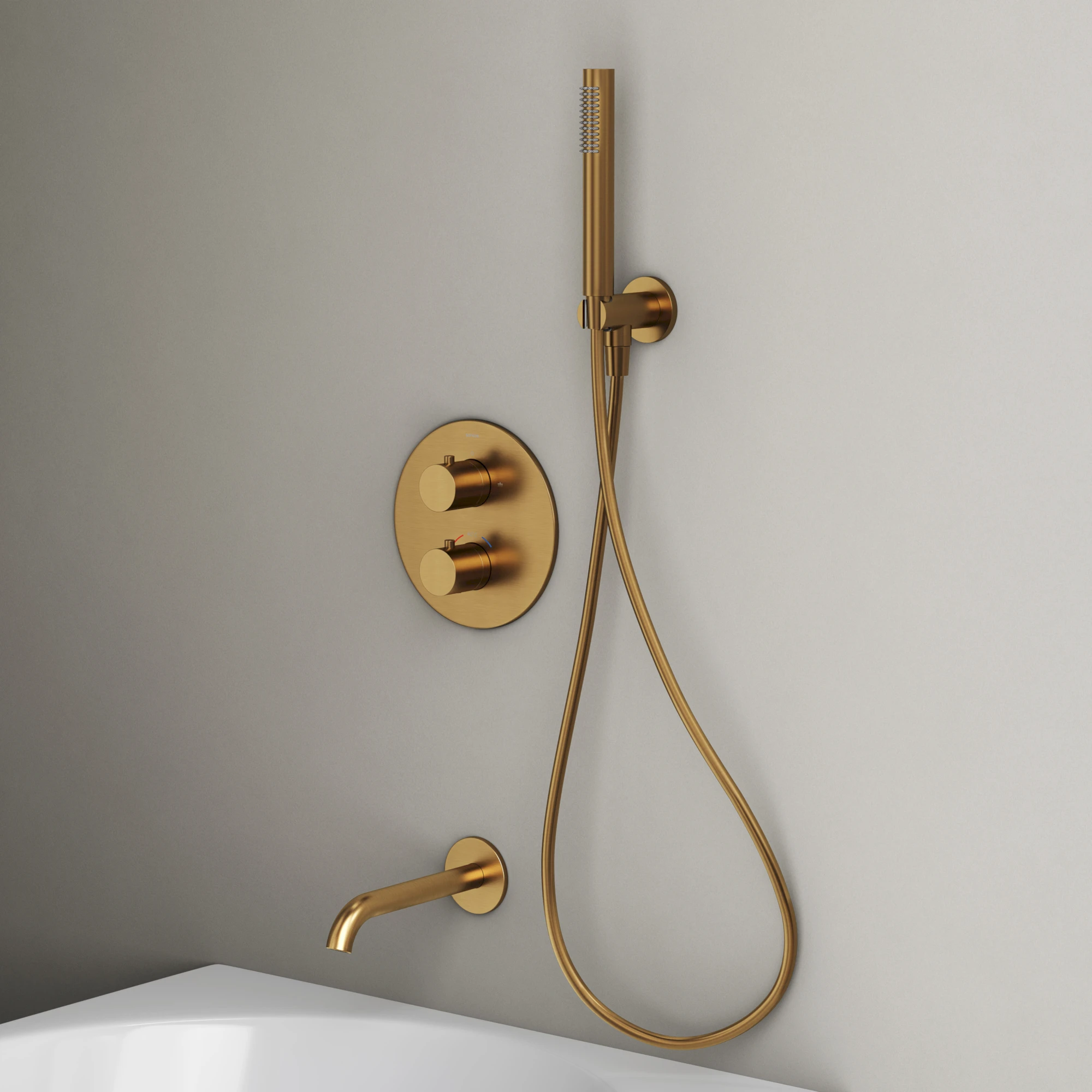 Душевой комплект Sancos Etna SC9041BB с термостатом, с изливом, брашированная бронза