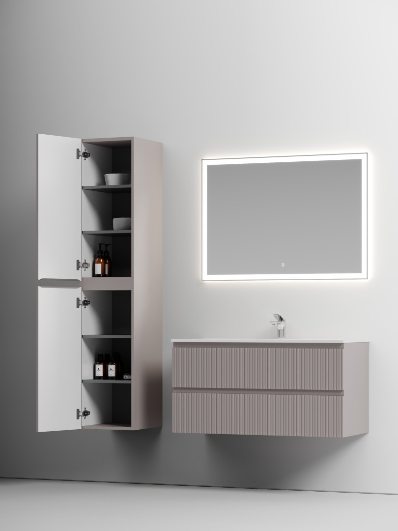 Шкаф-пенал Sancos Сноб T (Snob T) PSNT35SM 35x35x165 пыльная роза (doha soft)