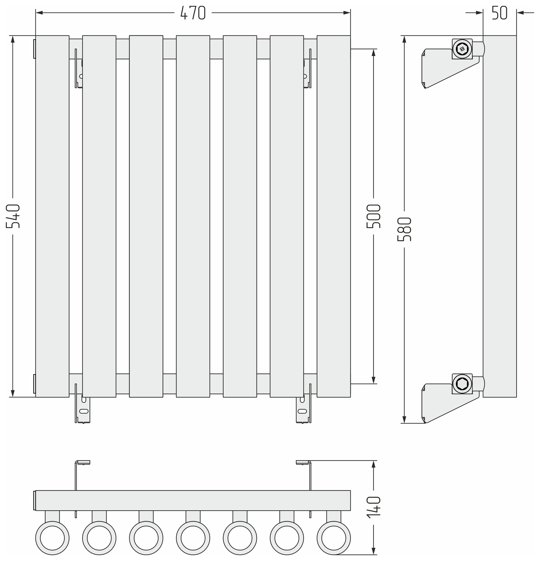 Радиаторы Сунержа DESIGN ДР КУМИР-0 н/ж  500х470 / 7 сек (Золотой шёлк) - фото 5