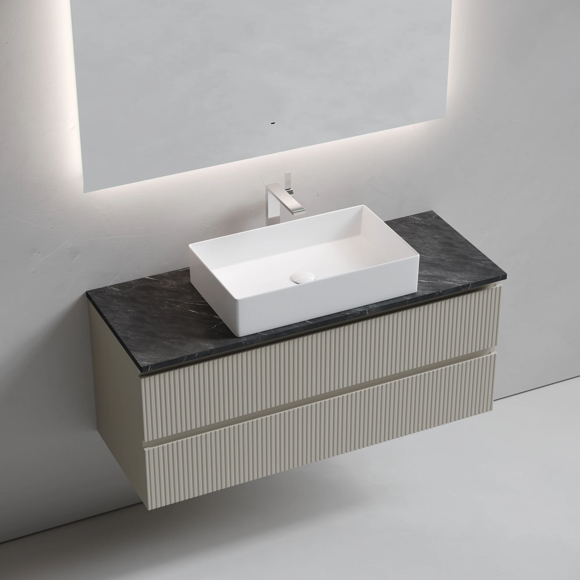 Тумба под столешницу Sancos Сноб T (Snob T) SNT120CE 120x45x50 бежевый матовый (beige soft)