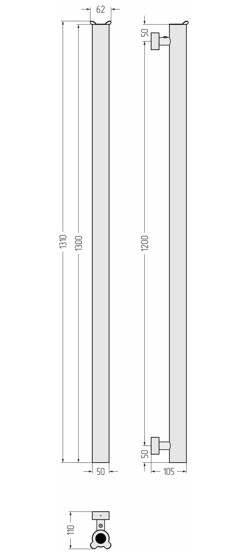 Водяные полотенцесушители Сунержа DESIGN ПСР Гренадер I 1200 (Золото) - фото 5