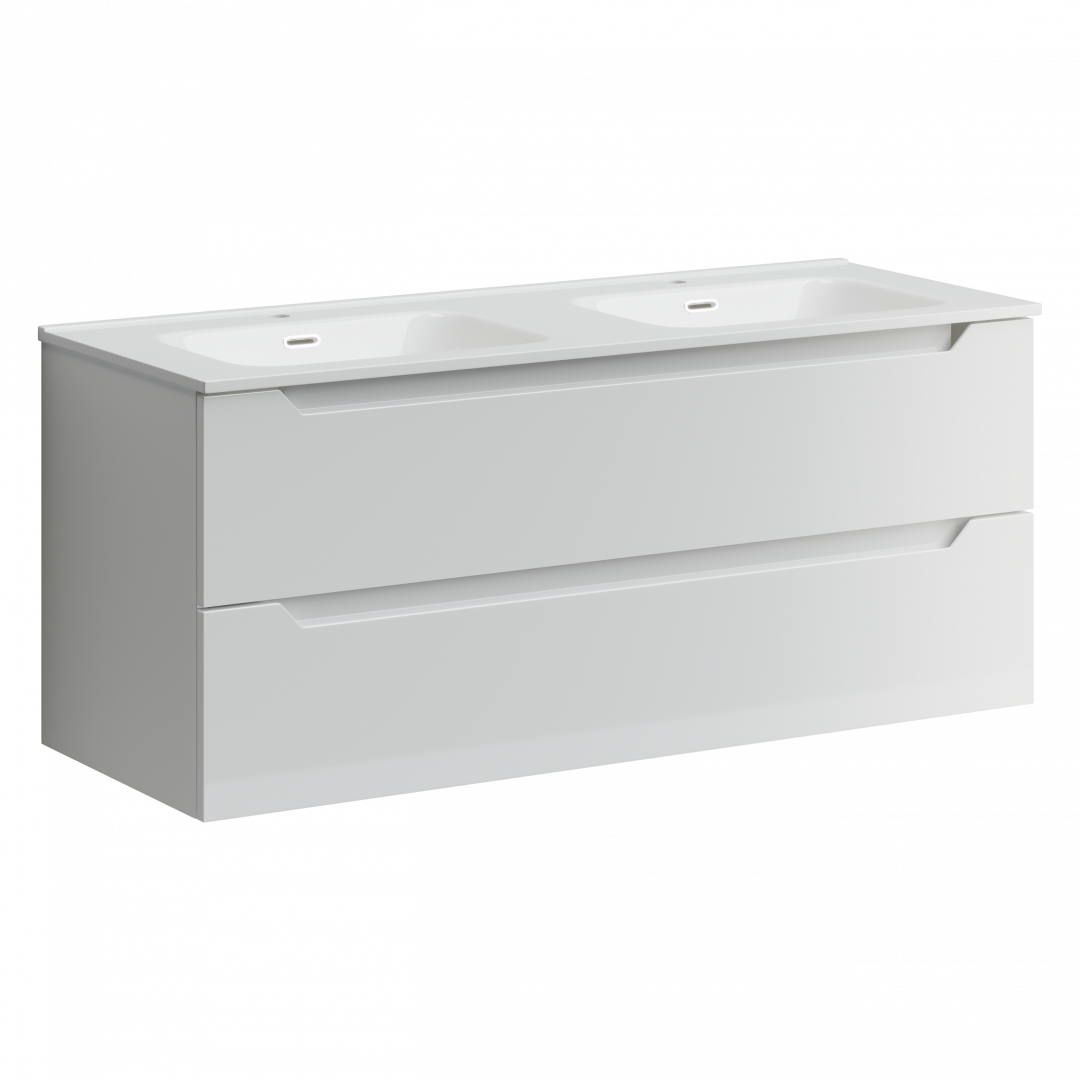 Тумба под раковину Sancos Норма 2.0 (Norma 2.0) NR2.0120-2W 120x45x50 белый глянцевый