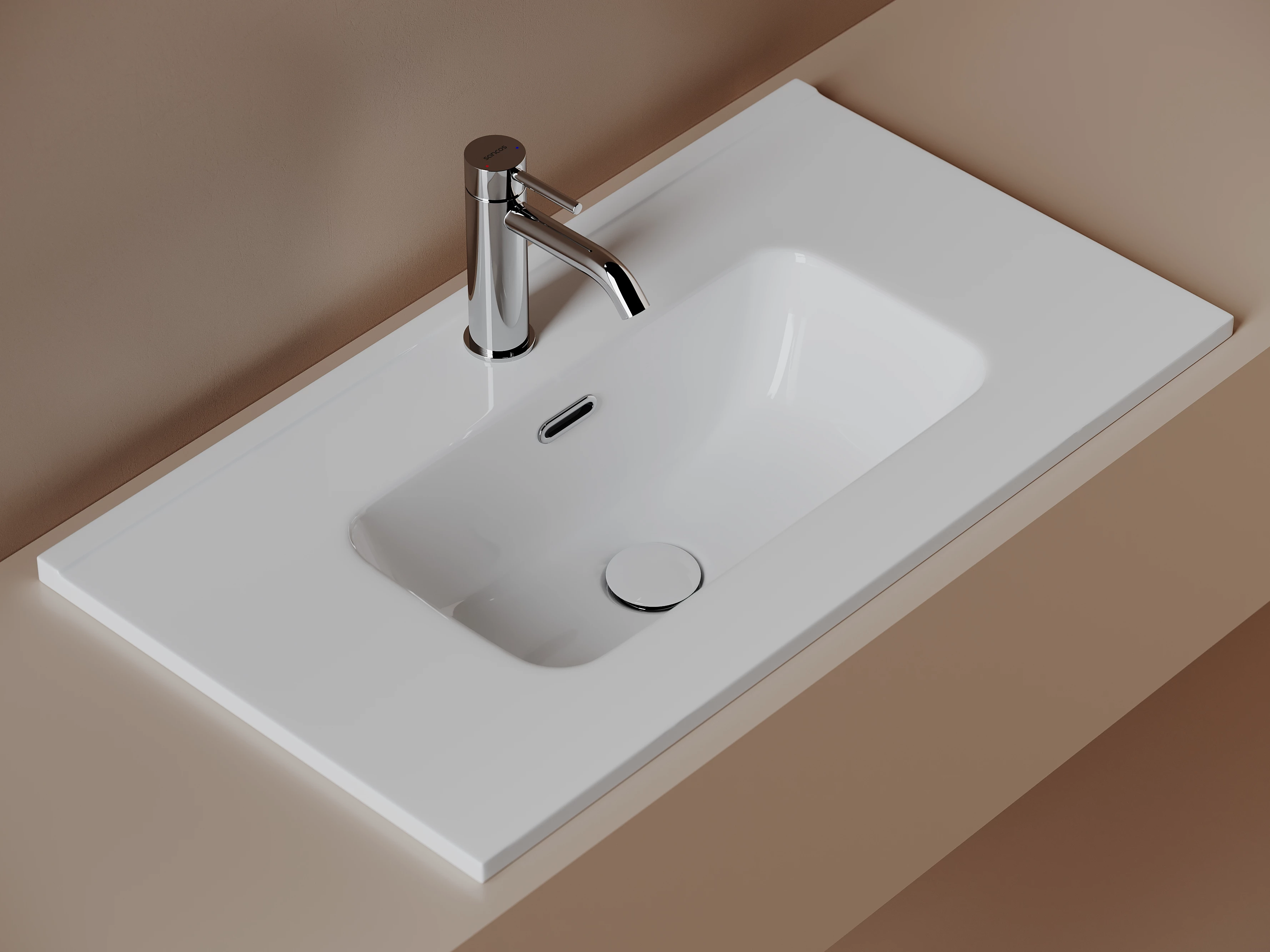 Раковина-столешница Ceramicanova Компакт (Compact) CN7029 70x40x17 белый глянцевый