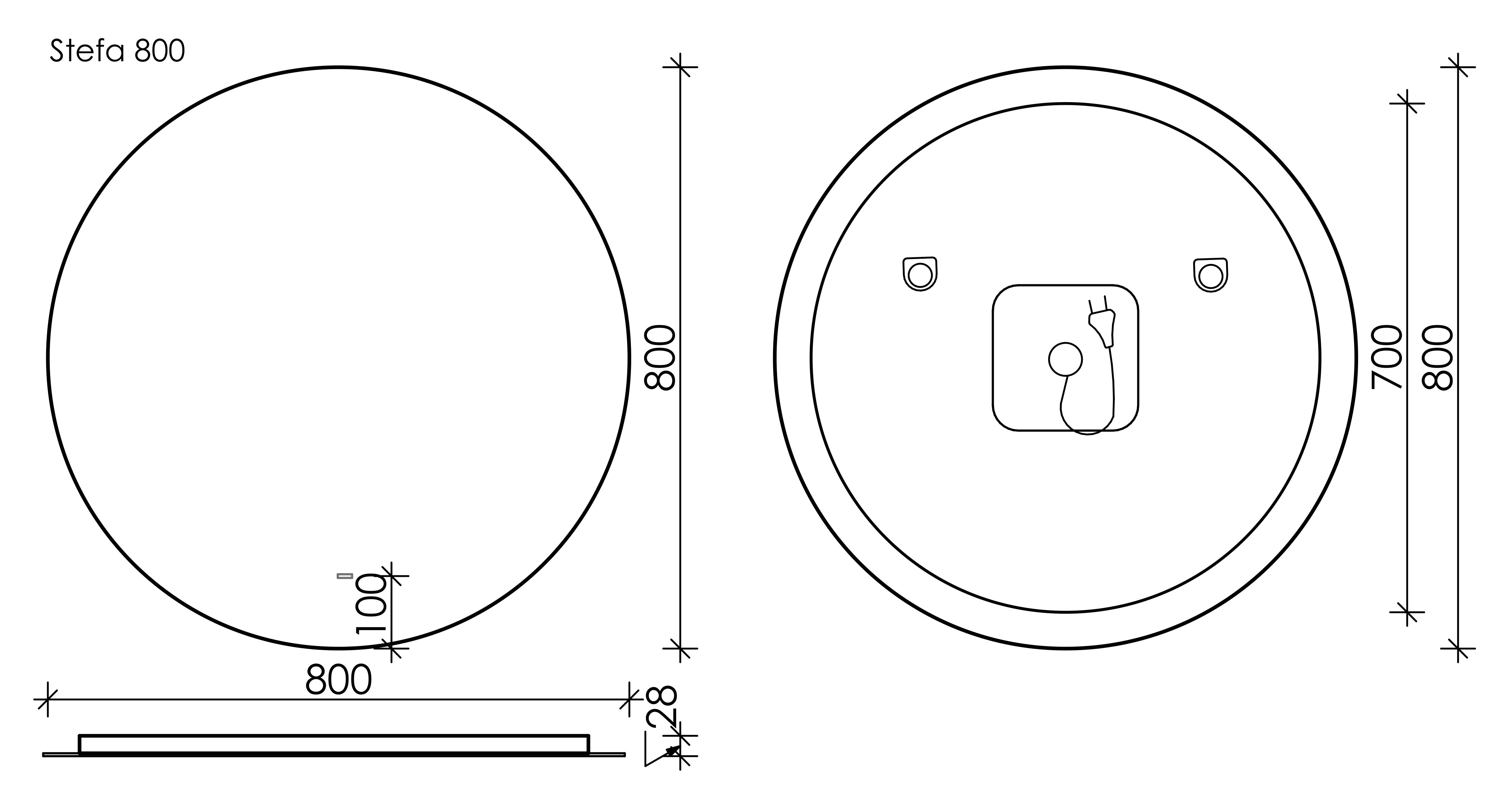 Зеркало Sancos Сфера (Sfera) SF800 80x80 с подсветкой