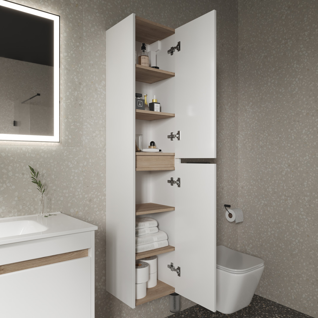 Шкаф-пенал Sancos Ум (Smart) PSM35W 35x30x160 белый глянцевый