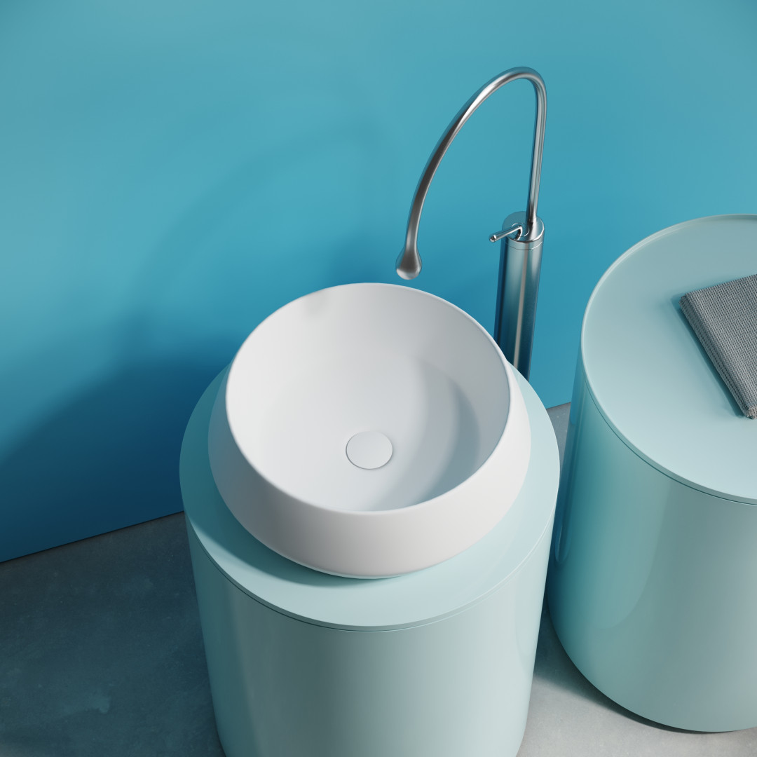 Раковина CERAMICANOVA Maya накладная круглая 400x400x140 белый матовый CN12004MW - фото 6