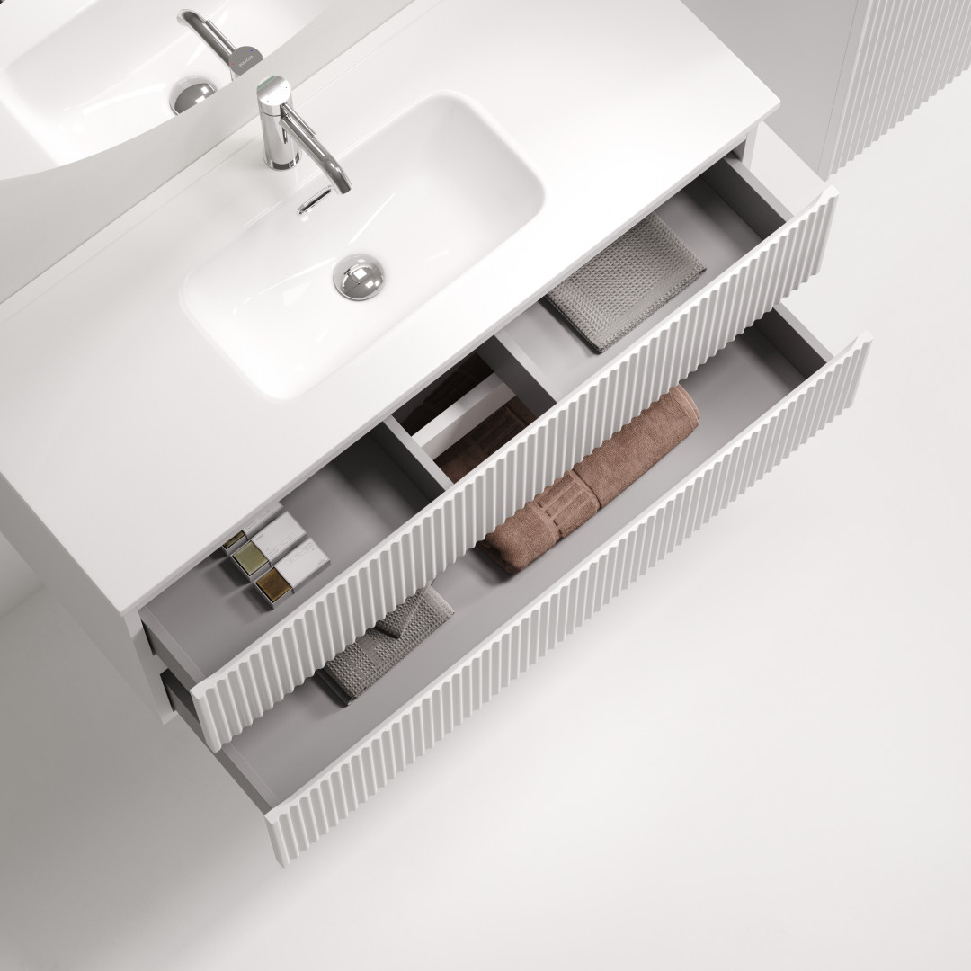 Тумба под раковину Sancos Сноб Р 390 (Snob R 390) SNR100/39W 100x40x50 белый матовый (bianco)