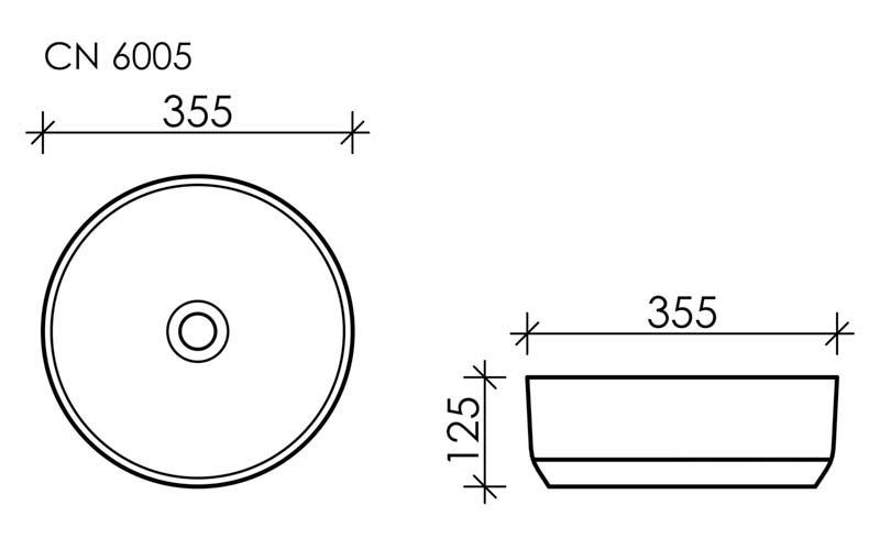Умывальник чаша накладная круглая Element 355x355x125мм - фото 7