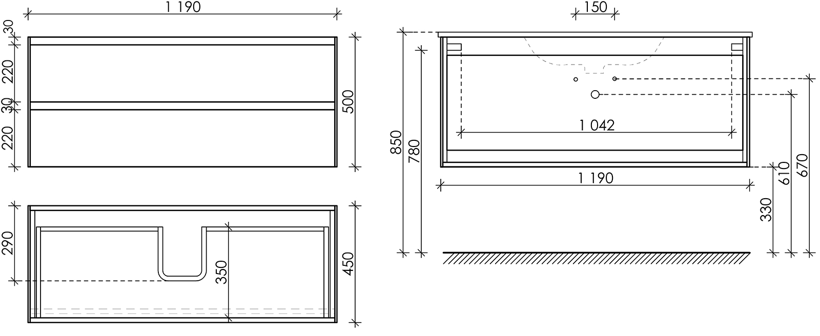 Тумба под раковину Sancos Сто (Cento) CN120-1W 120x45x50 белый глянцевый - фото 6