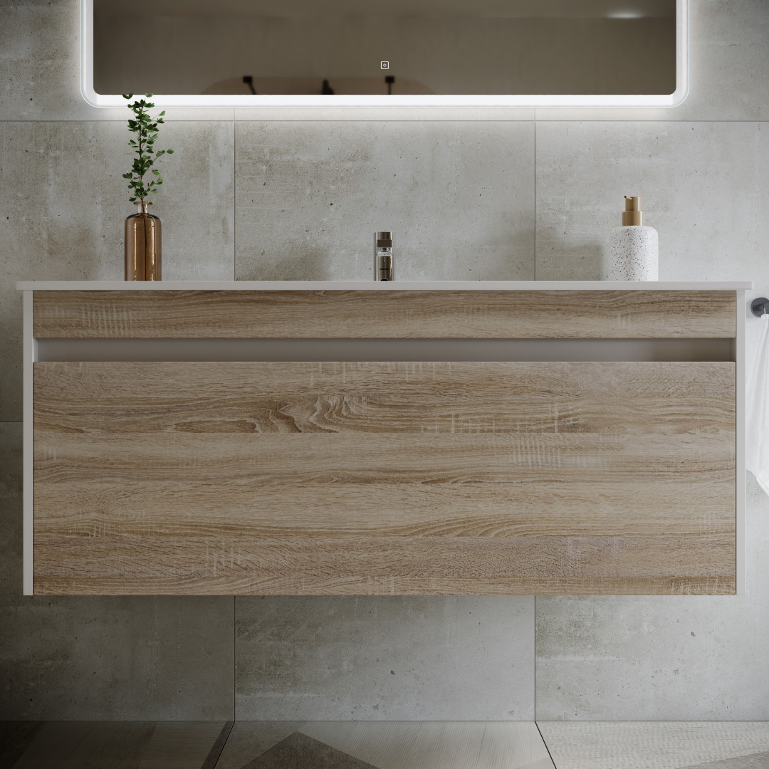 Тумба под раковину Sancos Ум (Smart) SM120-1E 120x45x50 дуб бардолино/белый