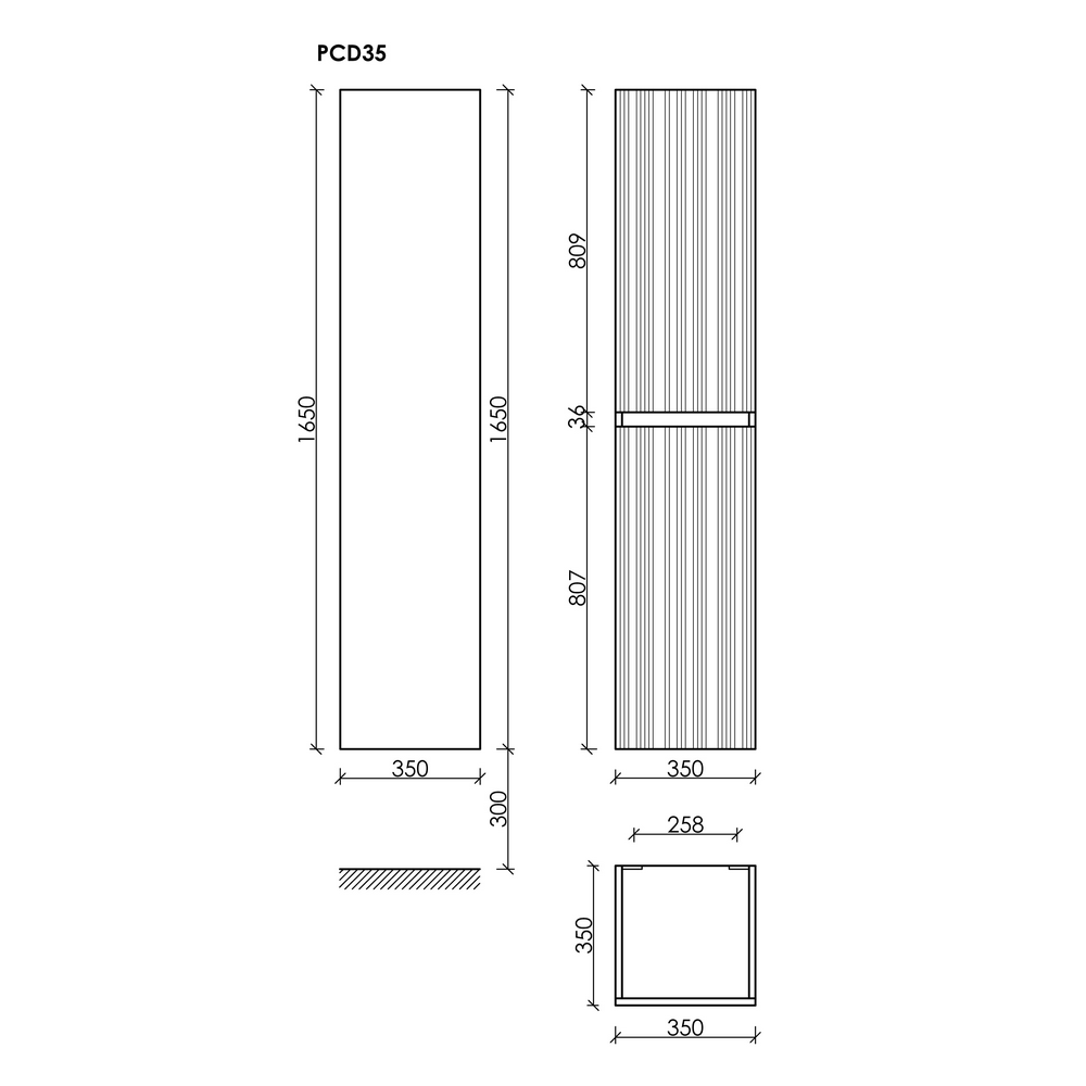 Шкаф-пенал Sancos Код (Code) PCD35GB 35x35x165 серо-бежевый - фото 7