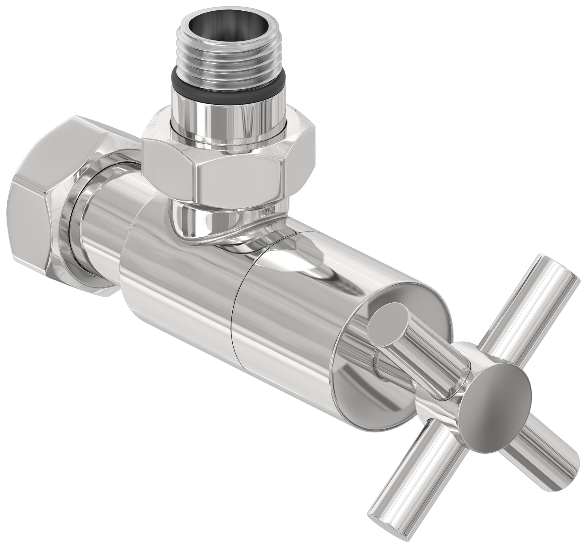 Комплектующие Сунержа DESIGN Вентиль угловой (крест) G 1/2" НР х G 3/4" НГ (Без покрытия)