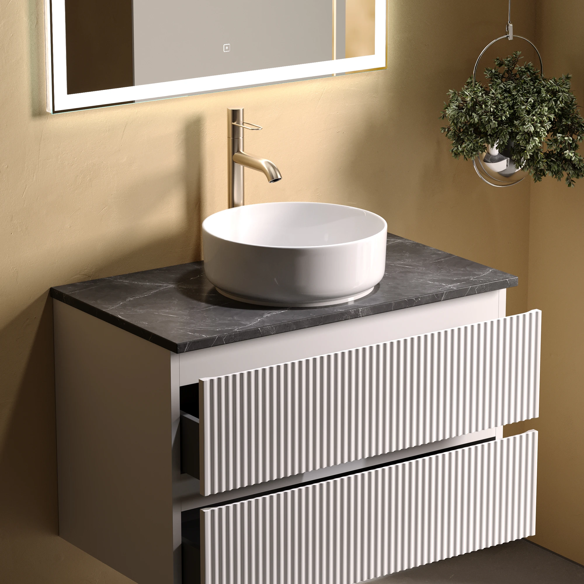 Тумба под столешницу Sancos Сноб Р (Snob R) SNR80W 80x45x50 белый матовый (bianco)