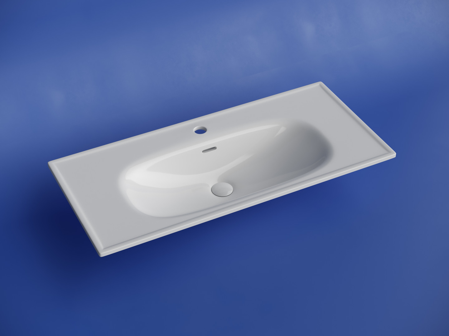 Раковина накладная CERAMICANOVA Sabo с отверстием под смеситель 1000x460x130 белый