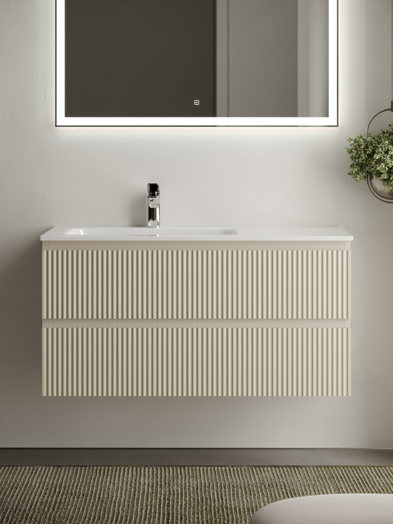 Тумба под раковину Sancos Сноб Р (Snob R) SNR100LCE 100x45x50 бежевый матовый (beige soft)