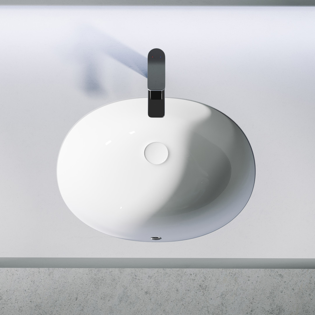Раковина встраиваемая под столешницу CERAMICANOVA Element 520x380x150 мм, с крепежом и шаблоном для установки, арт. CN6076