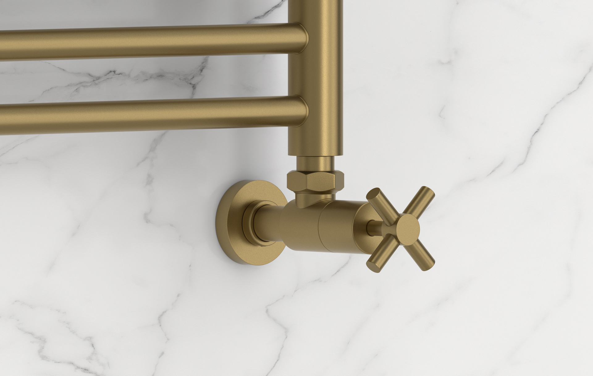 Комплектующие Сунержа DESIGN Вентиль угловой (крест) G 1/2" НР х G 1/2" НР (Золотой шёлк)