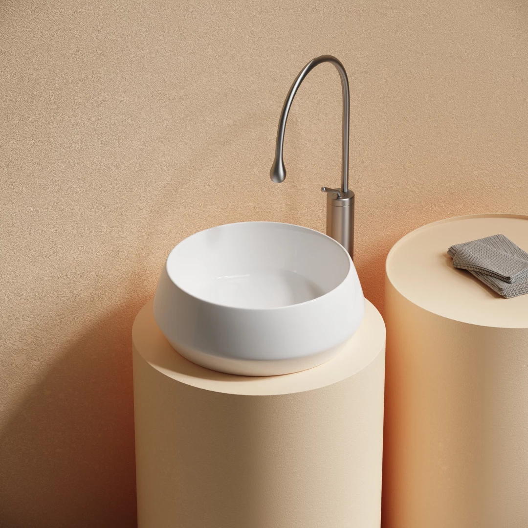 Раковина CERAMICANOVA Maya накладная круглая 400x400x140 белый CN12004