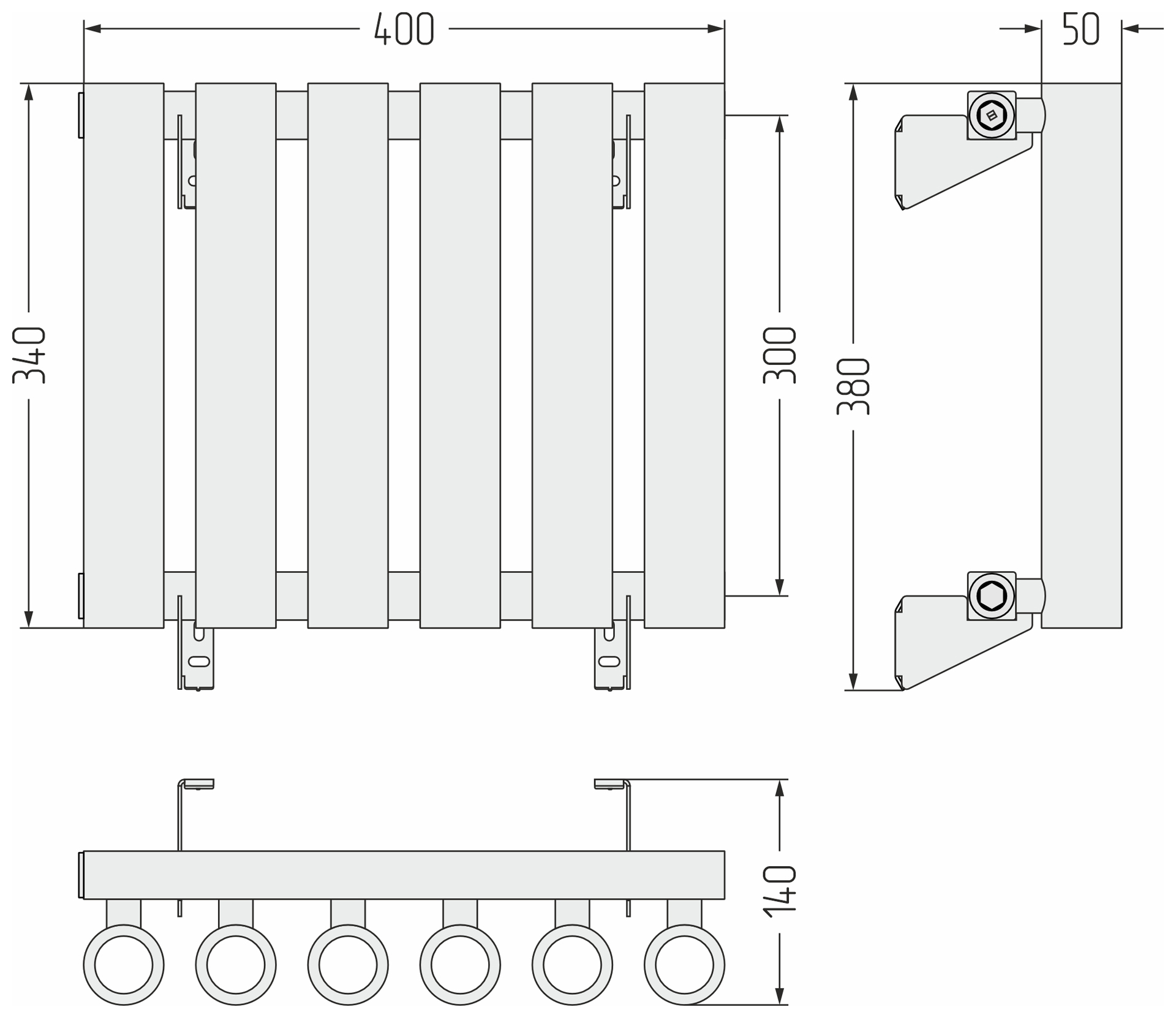 Радиаторы Сунержа DESIGN ДР КУМИР-0 н/ж  300х400 / 6 сек (Сатин) - фото 5