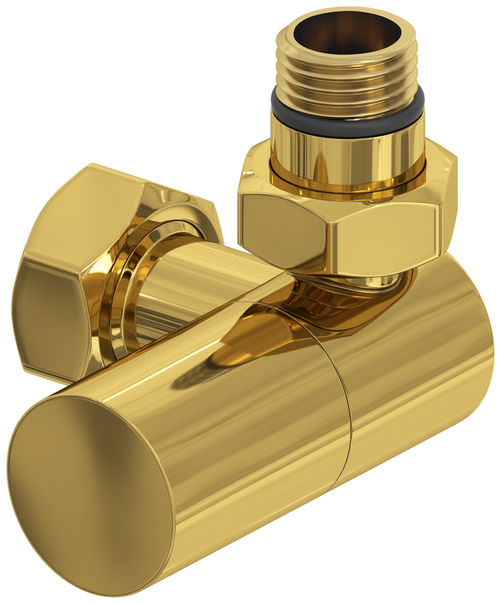 Комплектующие Сунержа DESIGN Вентиль 3D правый (цилиндр) G 1/2" НР х G 3/4" НГ (Золото)