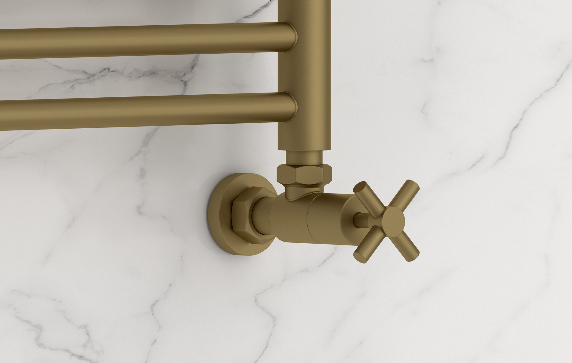 Комплектующие Сунержа DESIGN Вентиль угловой (крест) G 1/2" НР х G 3/4" НГ (Матовое золото)