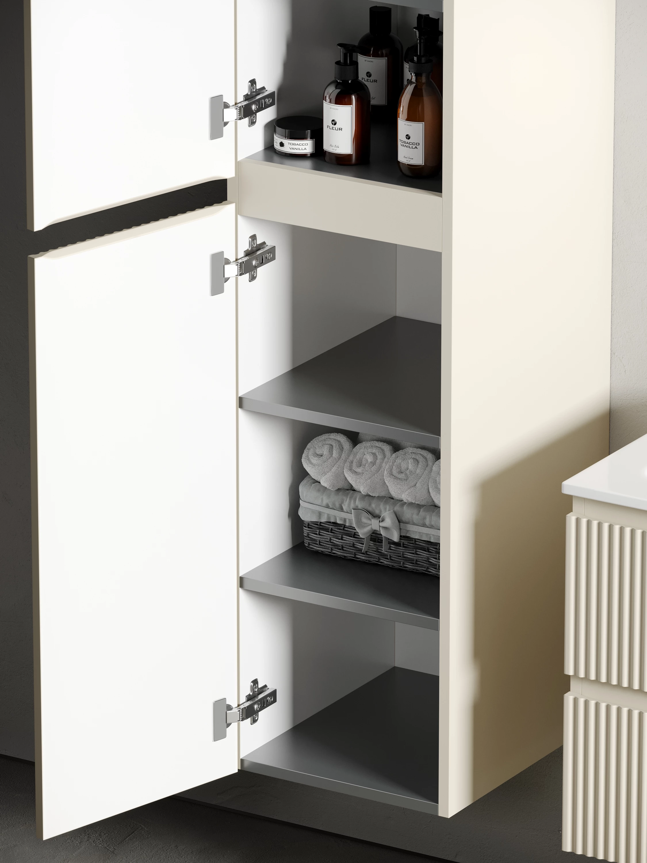 Шкаф-пенал Sancos Сноб Р (Snob R) PSNR35CE 35x35x165 бежевый матовый (beige soft)