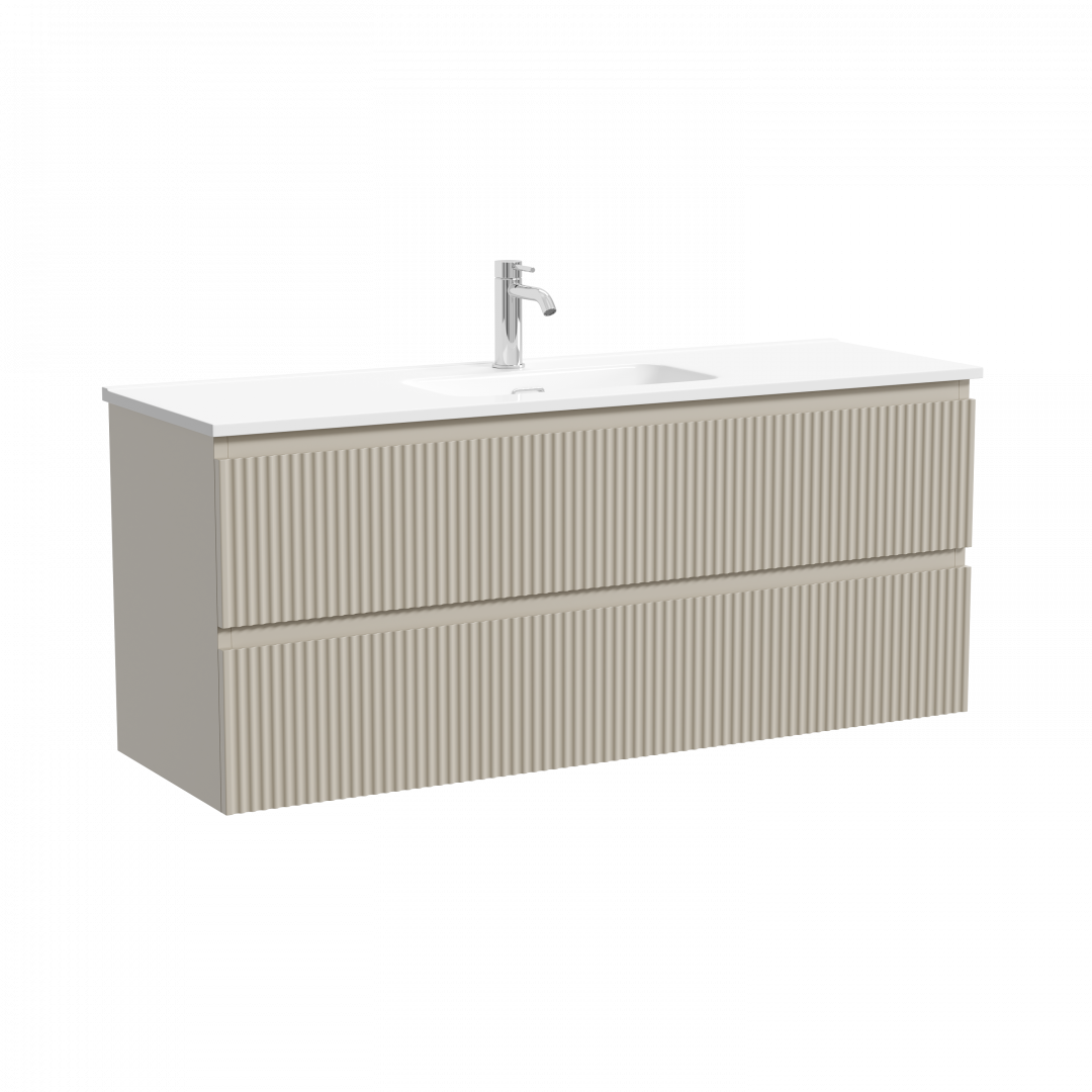 Тумба под раковину Sancos Сноб Р 390 (Snob R 390) SNR120/39CE 120x40x50 бежевый матовый (beige soft)