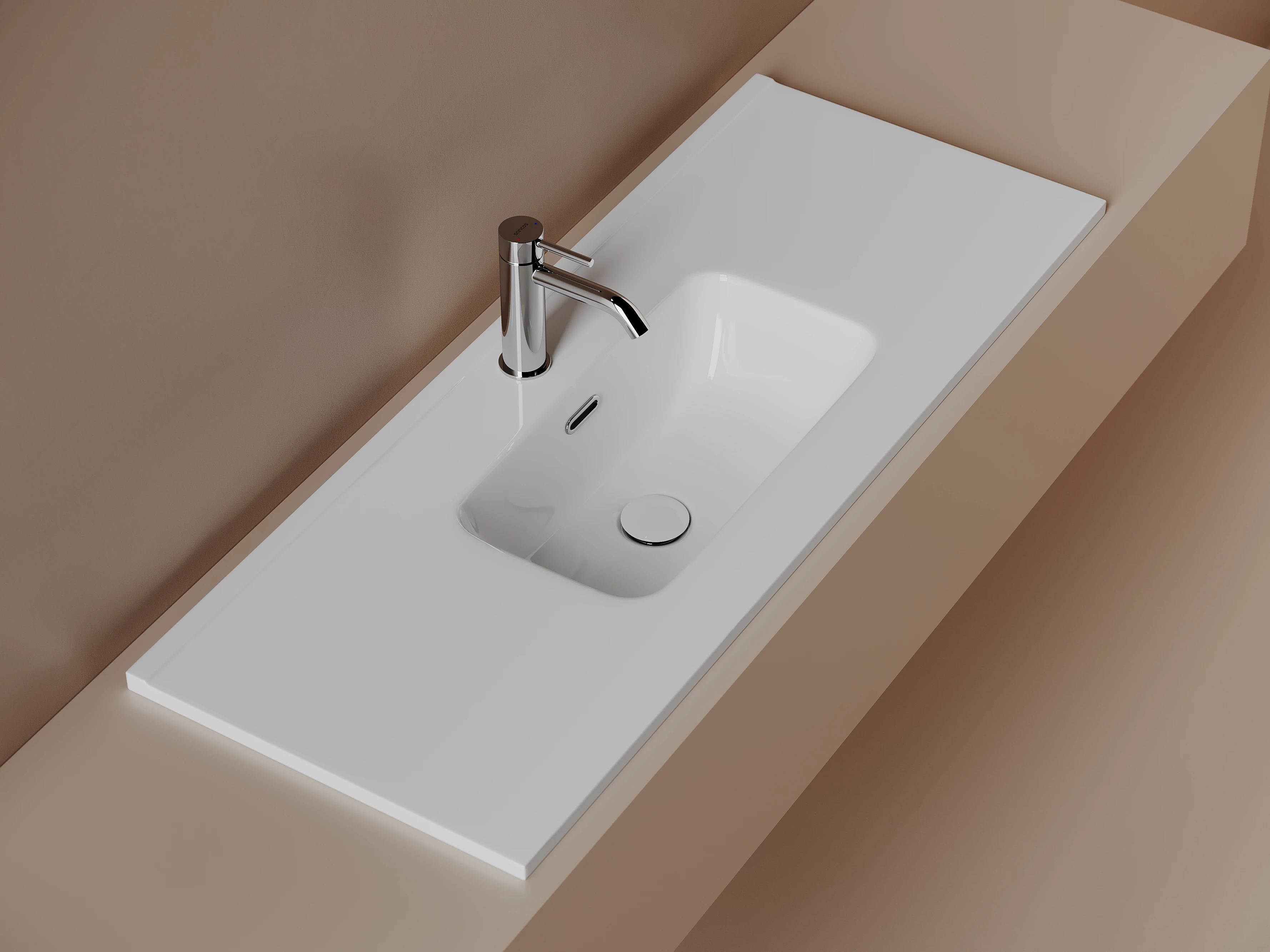 Раковина-столешница Ceramicanova Компакт (Compact) CN7027 100x40x17 белый глянцевый