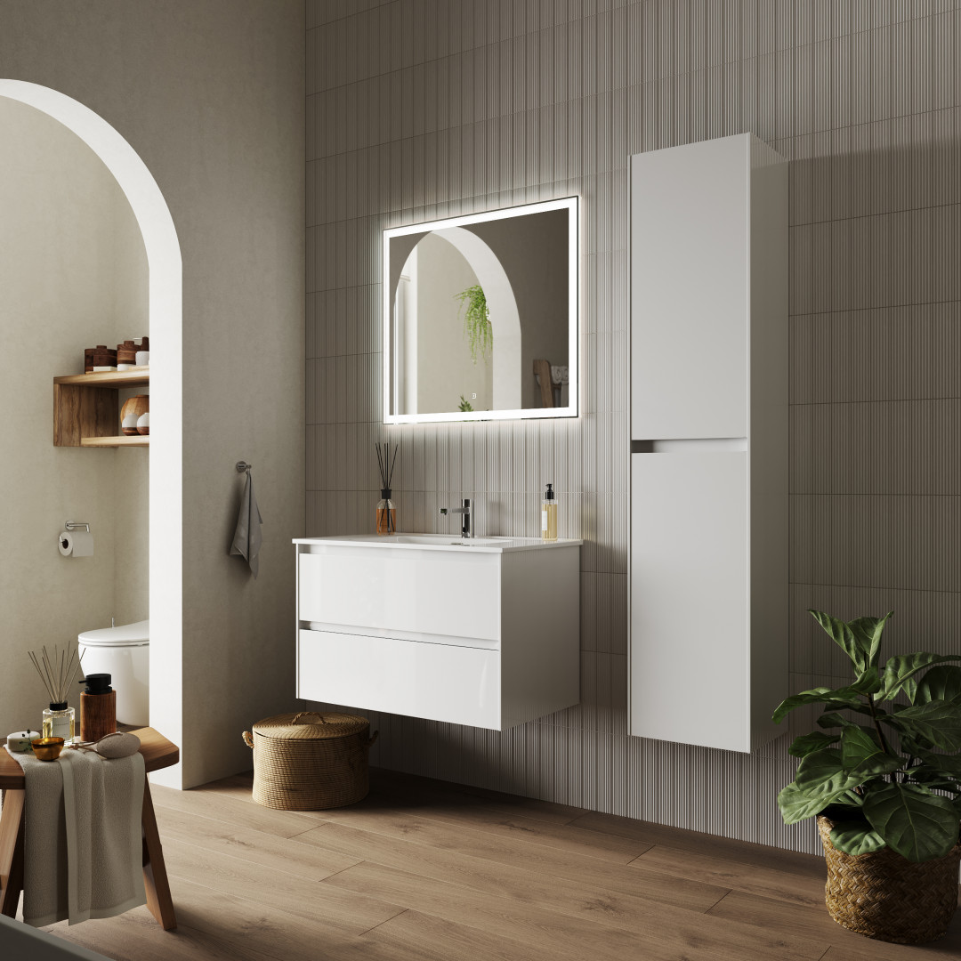 Тумба под раковину Sancos Сто (Cento) CN80W 80x45x50 белый глянцевый