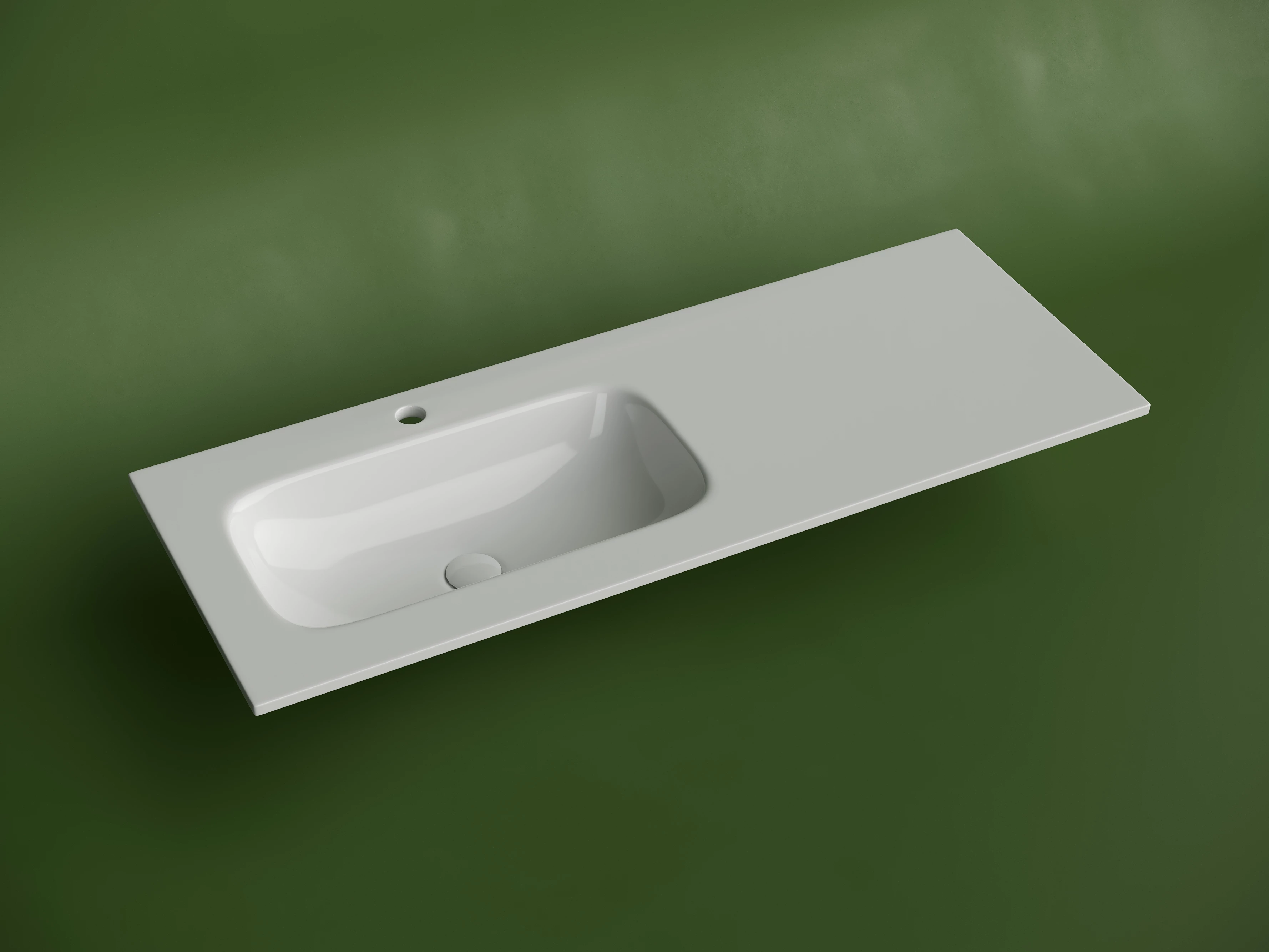 Раковина-столешница Ceramicanova Грация (Grace) CN7020 120x14x46 белый глянцевый