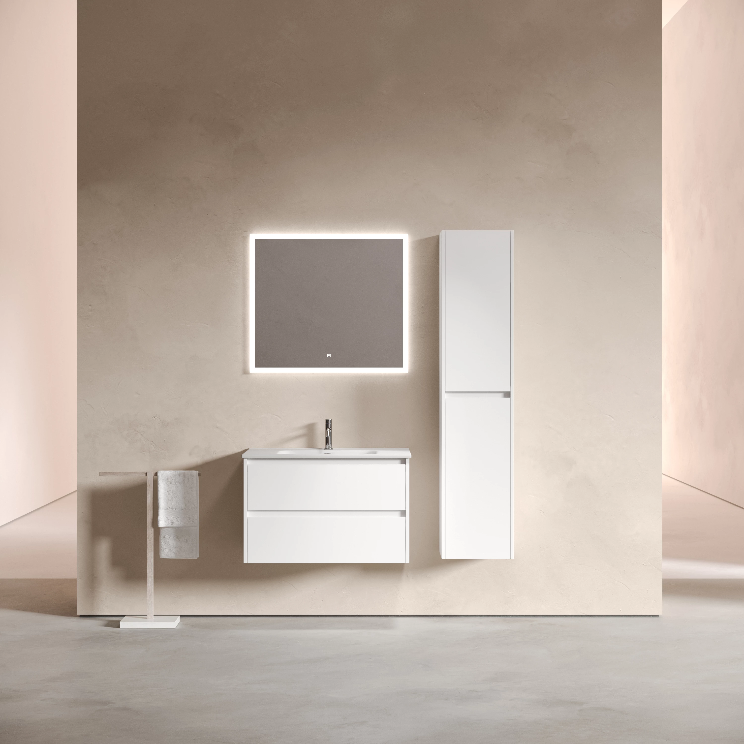 Тумба под раковину Sancos Либра (Libra) LB80W 80x45x50 белый глянцевый