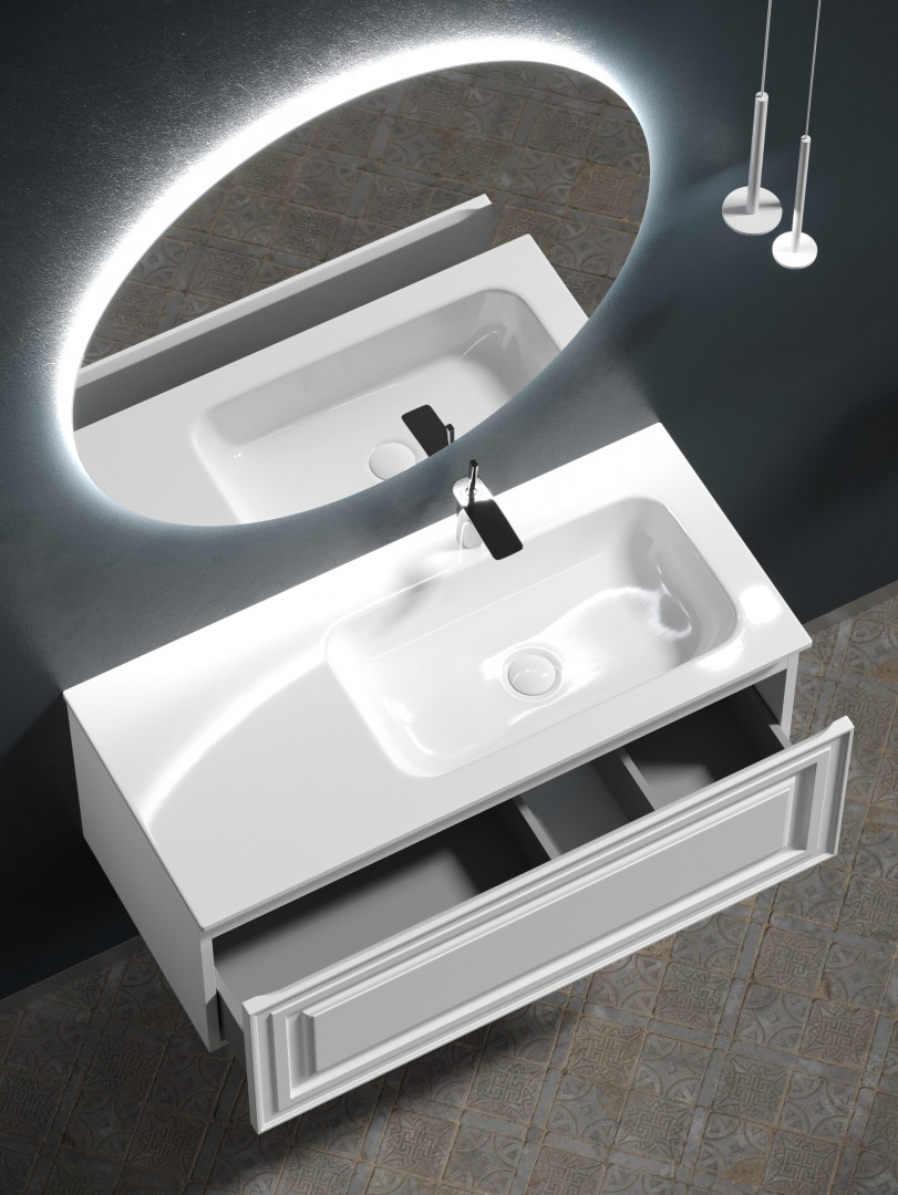 Тумба под раковину Sancos Самая (Very) VR100RW 100x45x40 белый матовый (bianco) - фото 5