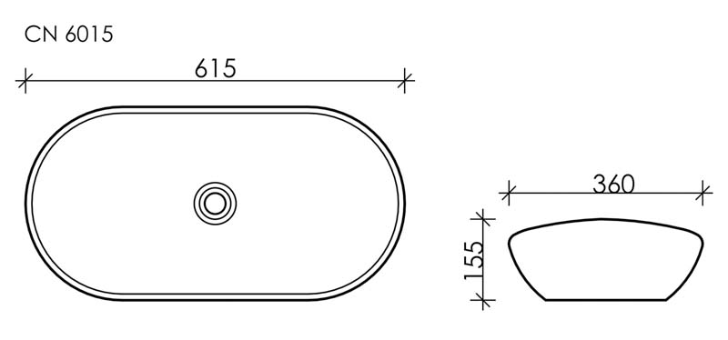 Умывальник чаша накладная овальная  Element 620x360x145мм - фото 8