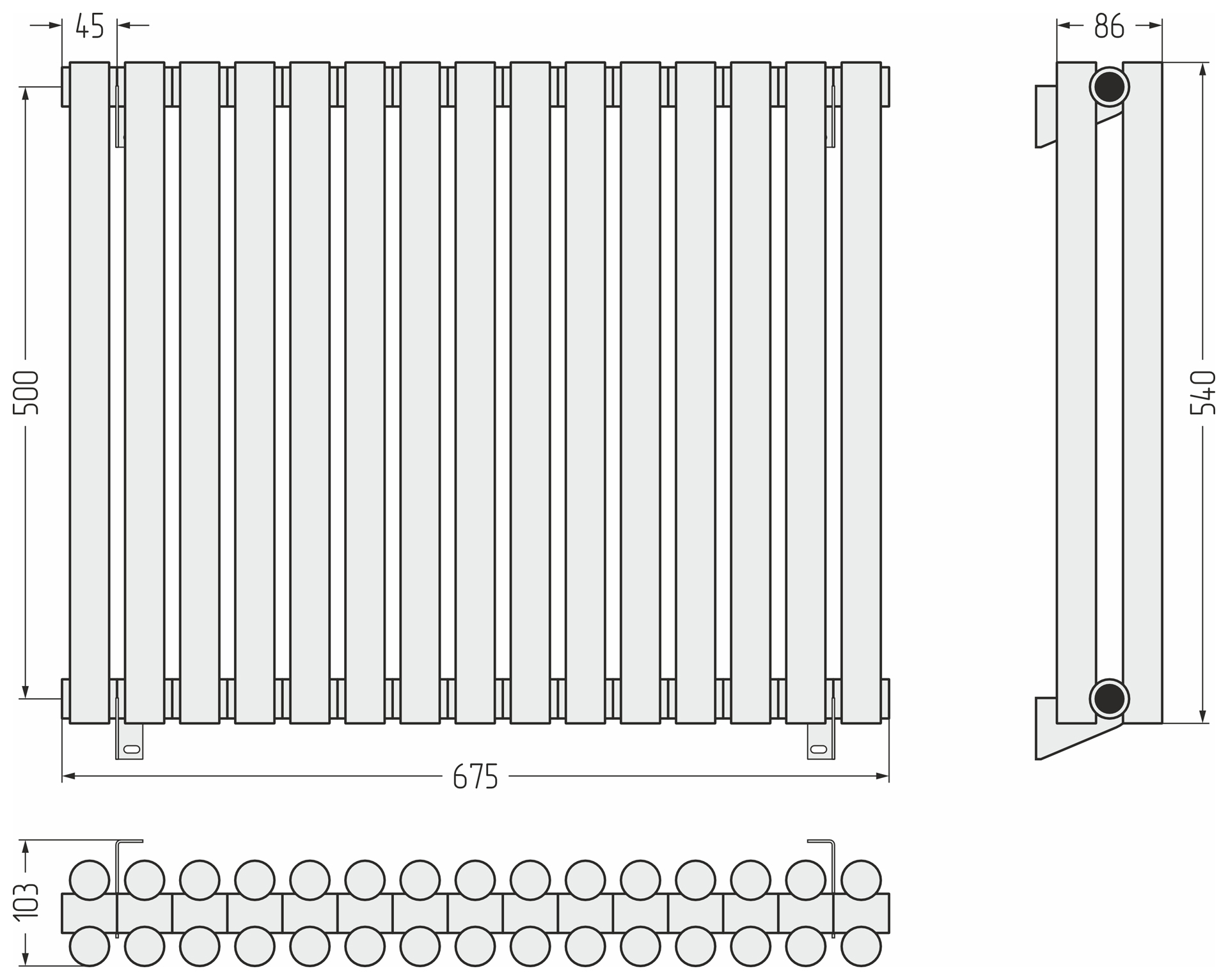Радиаторы Сунержа DESIGN ДР ЭСТЕТ-11 н/ж 500х675 / 15 сек (Сатин)