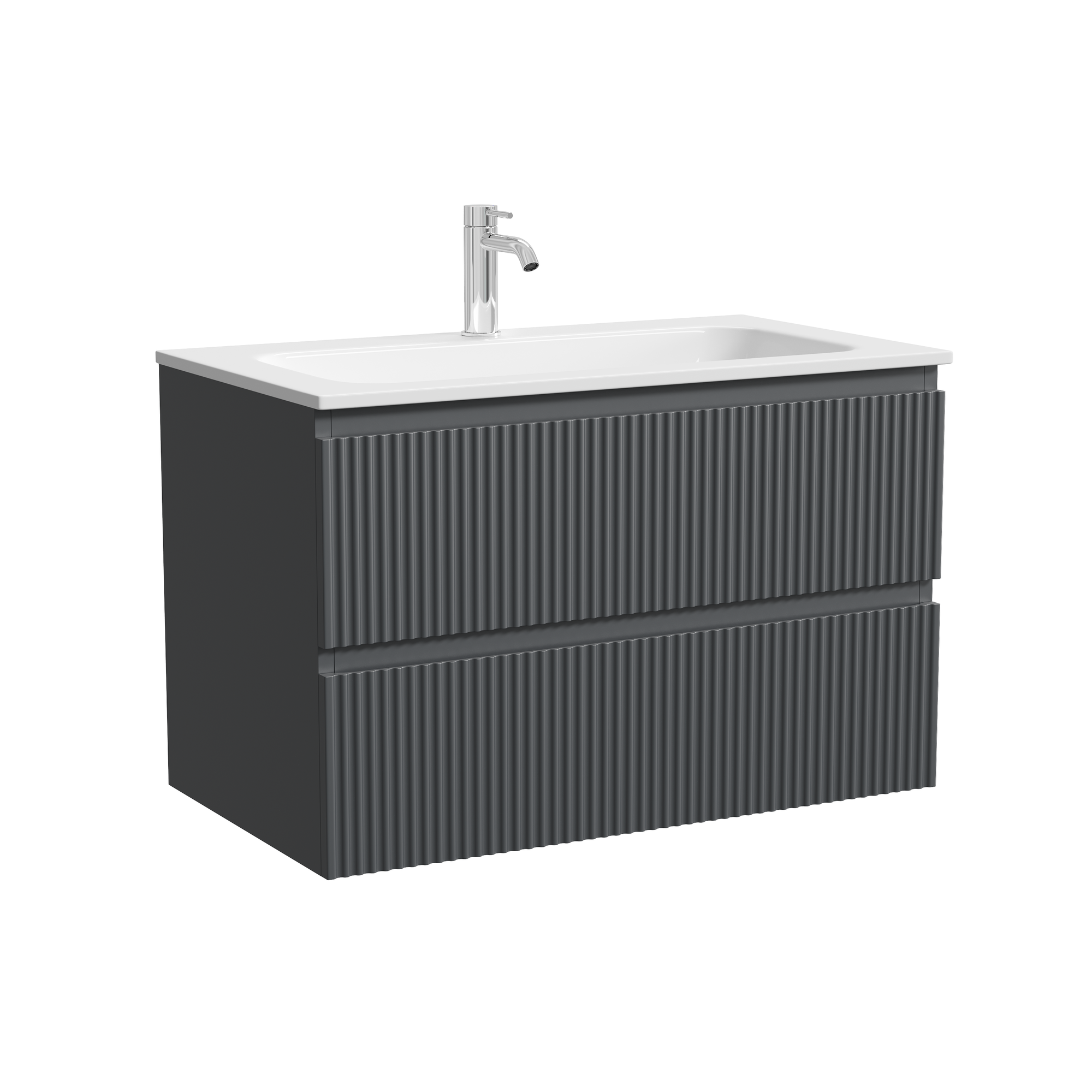 Тумба под раковину Sancos Сноб Р (Snob R) SNR80MDH 80x45x50 темный антрацит матовый