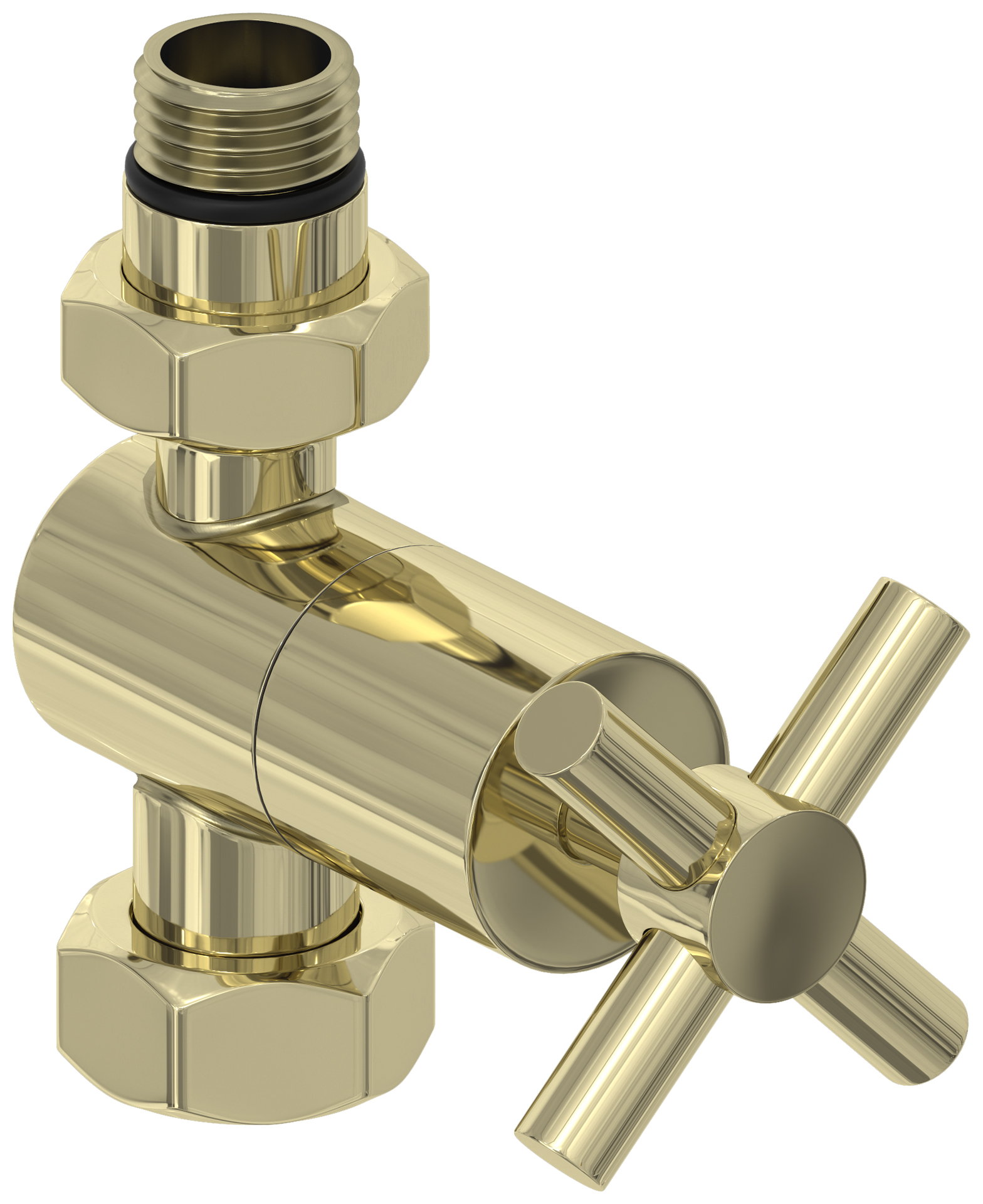 Комплектующие Сунержа DESIGN Вентиль прямой (крест) G 1/2" НР х G 3/4" НГ (Шампань)