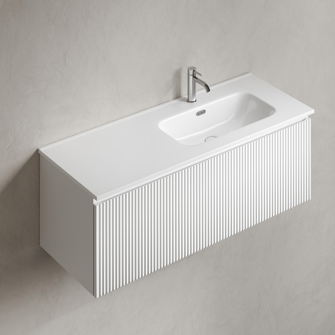Тумба под раковину Sancos Сноб Р 1.0 (Snob R 1.0) SNR1.0120RW 120x45x40 белый матовый (bianco) - фото 6