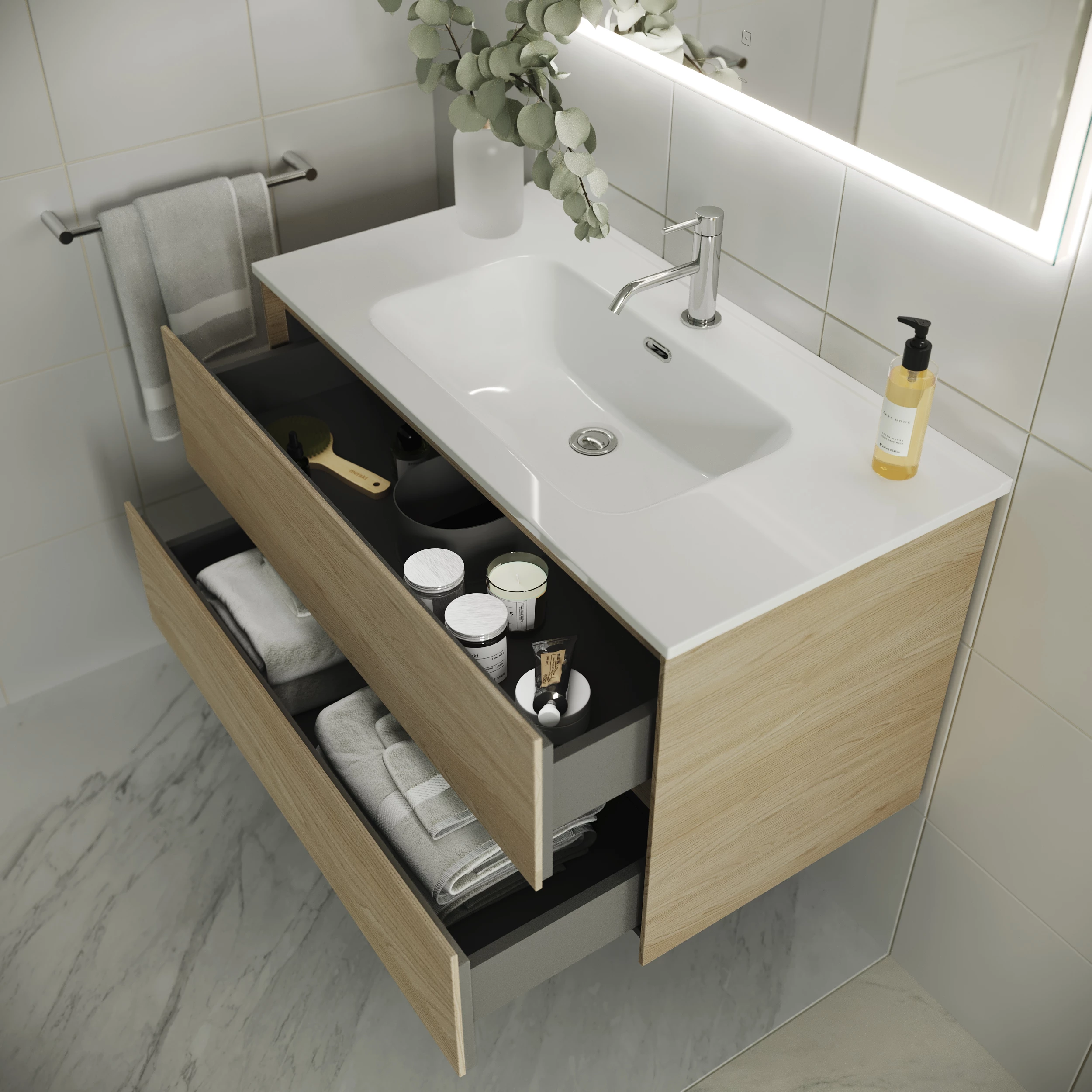 Тумба под раковину Sancos Сто (Cento) CN120-1KE 120x45x50 beige soft - фото 5