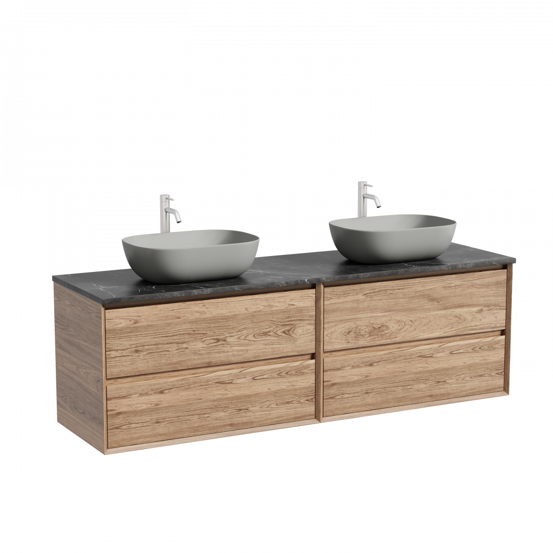 Столешница Sancos TT160A1X 160x46 с отверстием под смеситель, черное небо (black sky)