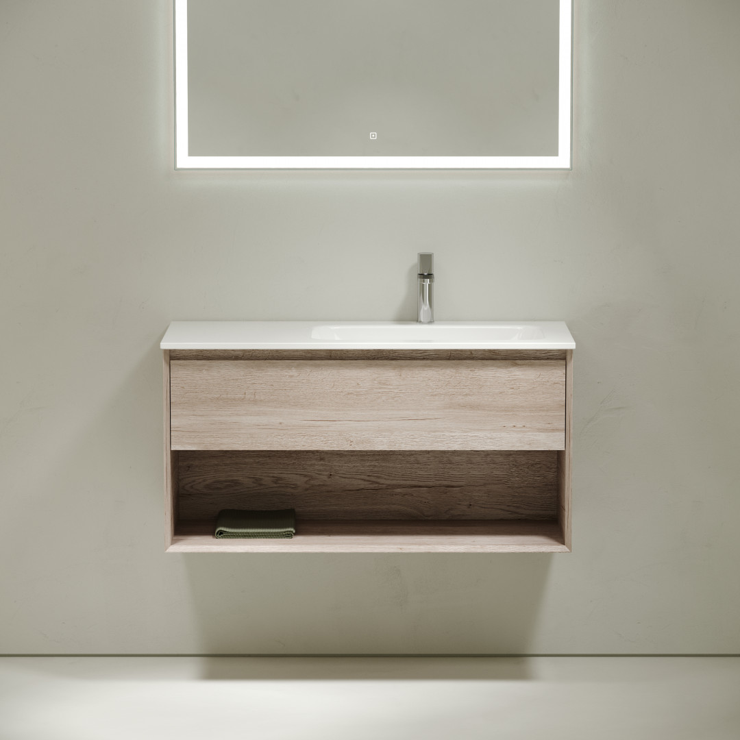 Тумба под раковину Sancos Натура 1.0 (Nature 1.0) MR1.0100REG 100x45x50 дуб галифакс натуральный