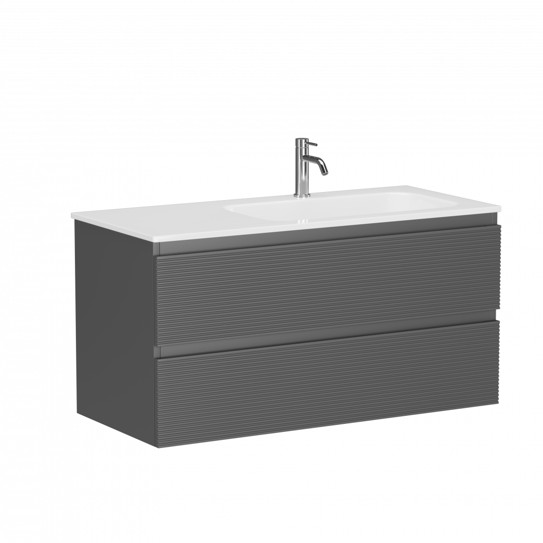 Тумба под раковину Sancos Фолк (Folk) FL100RGS 100x45x50 темный серый (grey soft)