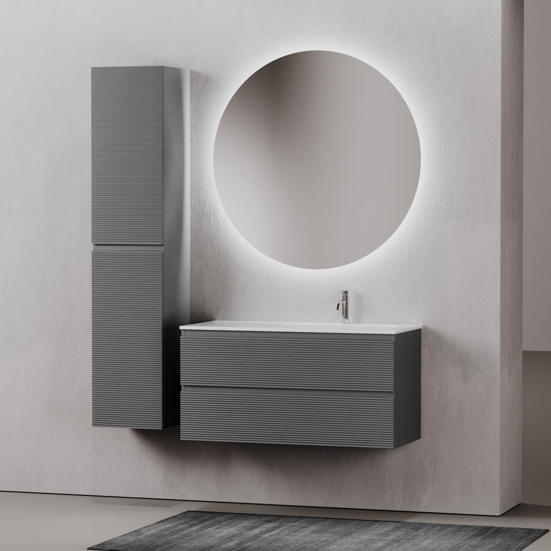Тумба под раковину Sancos Фолк (Folk) FL100RGS 100x45x50 темный серый (grey soft)