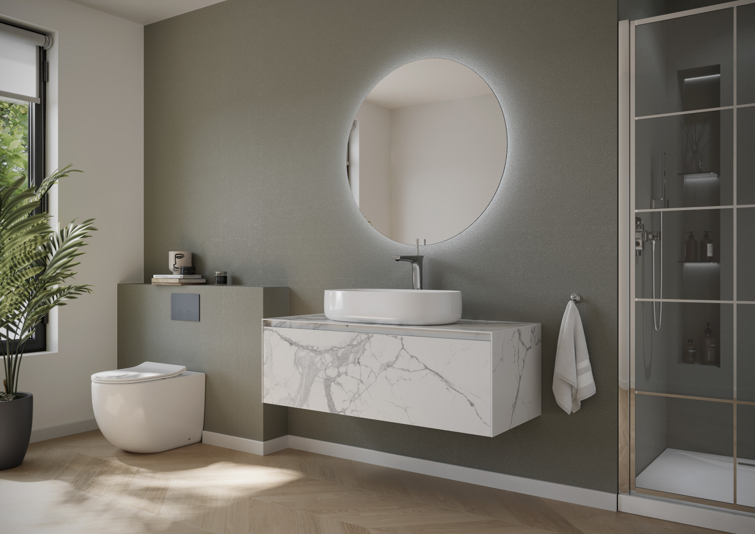 Тумба под раковину Sancos Мрамор (Stone) ST120SV 120x50x40 белый