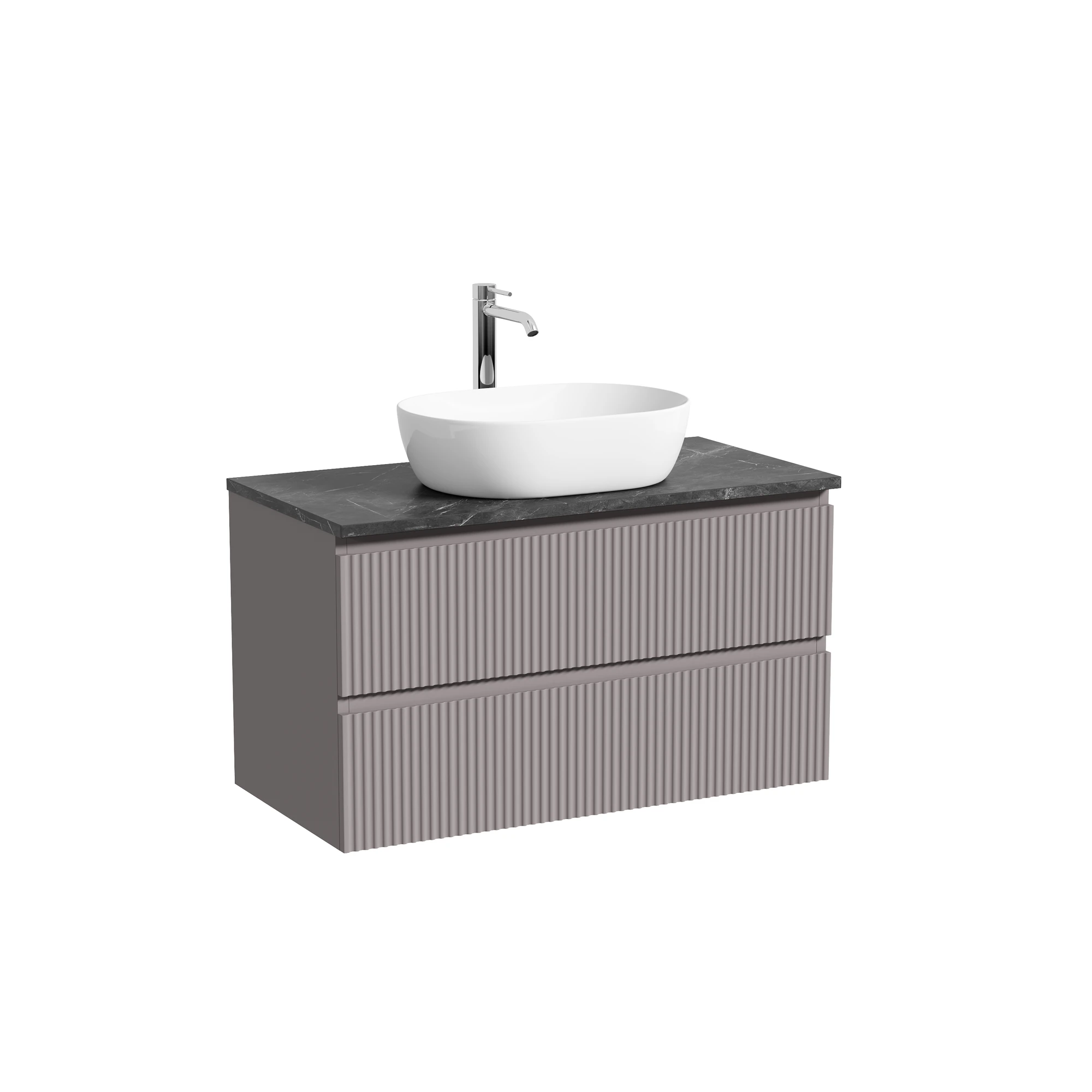Тумба под столешницу Sancos Сноб Р (Snob R) SNR90SM 90x45x50 темный антрацит матовый
