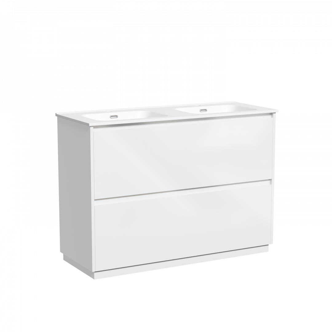 Тумба под раковину Sancos Либра напольная (Libra Floor) LB120F-2W 120x45x85 белый глянцевый