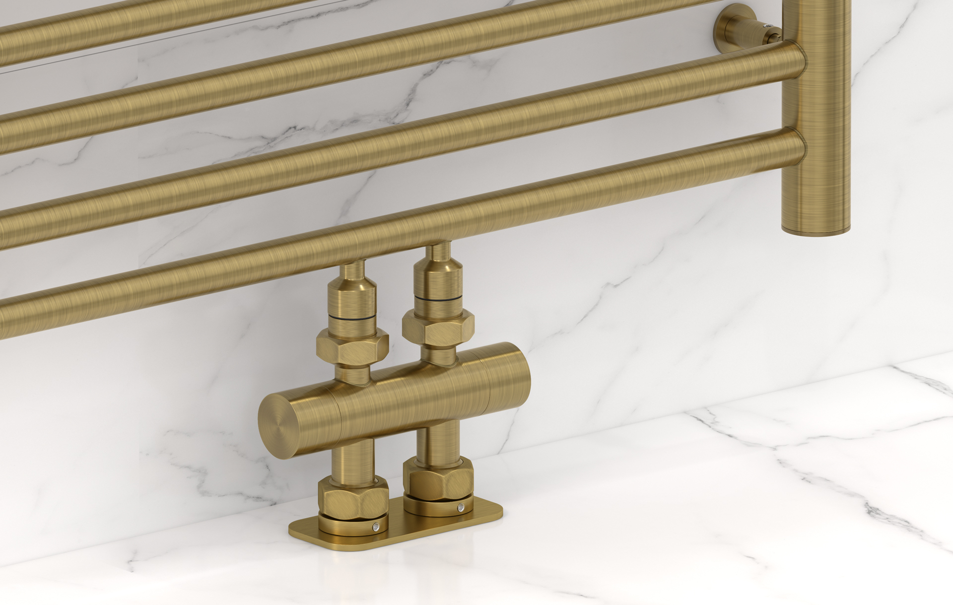 Комплектующие Сунержа DESIGN Вентиль 2х1/2" прямой скрытый-скрытый EU50 (Состаренная ЛАТУНЬ)