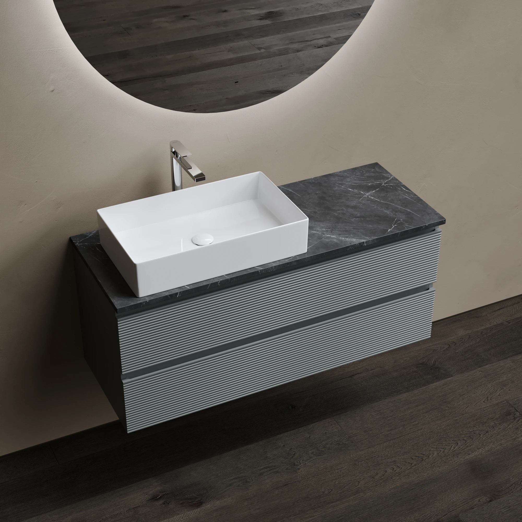 Тумба под столешницу Sancos Фолк (Folk) FL120LGS 120x45x50 темный серый (grey soft)