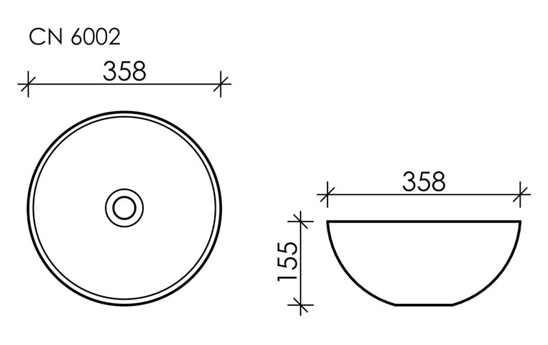 Умывальник чаша накладная круглая  Element 358x358x155мм - фото 7