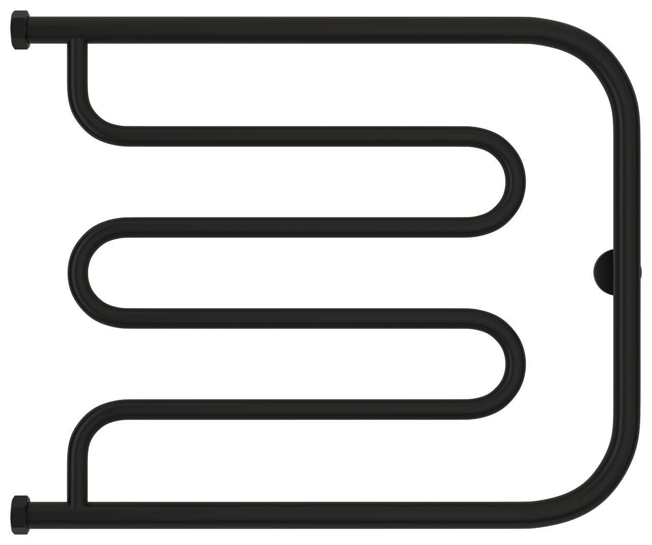 Водяные полотенцесушители Сунержа DESIGN ВПС "Лира+" 500х650 Н. Г. 1" (Матовый чёрный)