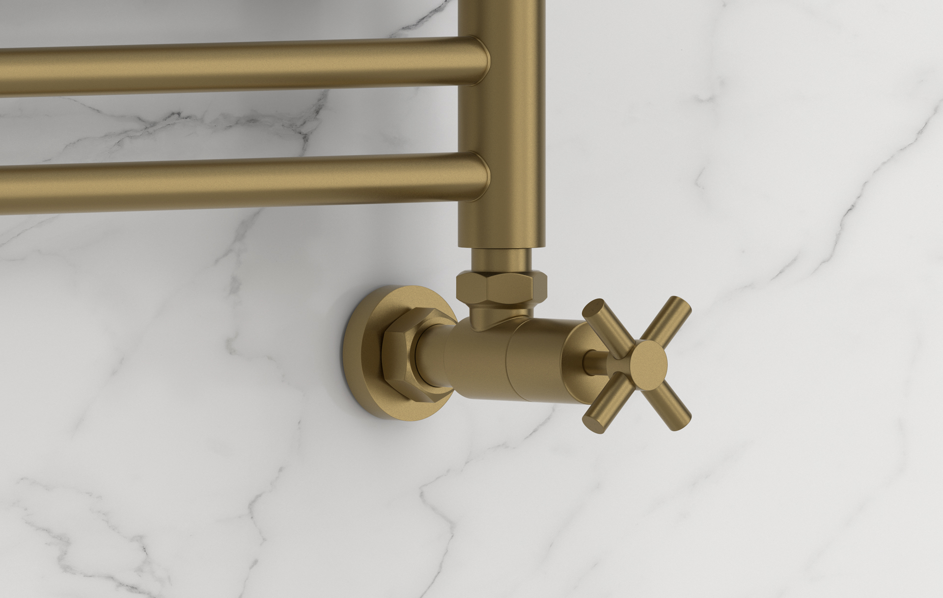 Комплектующие Сунержа DESIGN Вентиль угловой (крест) G 1/2" НР х G 3/4" НГ (Золотой шёлк)